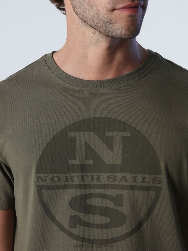 γρ North Sails άνδρες μπλουζάκι με λογότυπο maxi πράσινο κισσό NZP8925 είδη ένδυσης