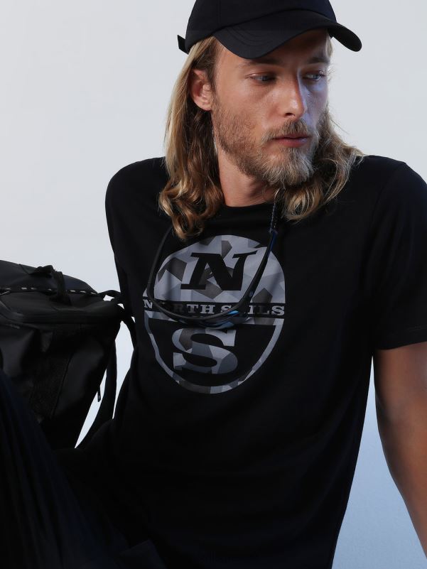 γρ North Sails άνδρες μπλουζάκι με λογότυπο maxi μαύρος NZP8929 είδη ένδυσης