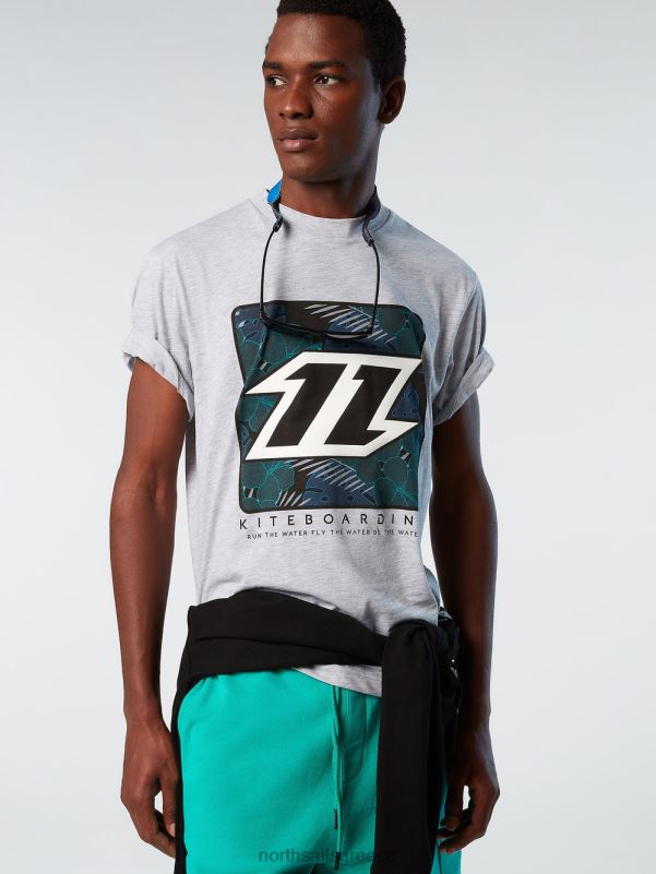 γρ North Sails άνδρες t-shirt comfort fit χαρταετός γκρι μελανζέ NZP8137 είδη ένδυσης