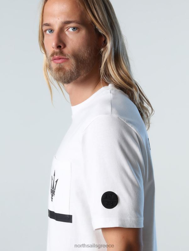 γρ North Sails άνδρες βιολογικό μπλουζάκι ζέρσεϊ x maserati blanc NZP8715 είδη ένδυσης