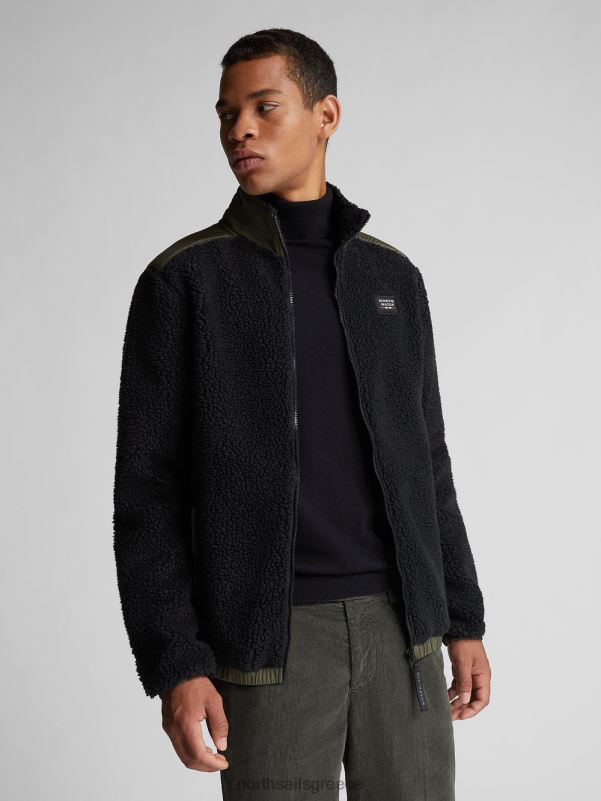 γρ North Sails άνδρες σακάκι με ψηλό λαιμό μαύρος NZP81306 είδη ένδυσης