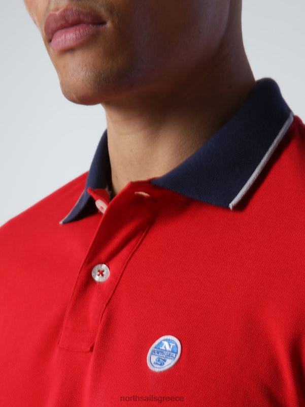 γρ North Sails άνδρες μακρυμάνικο μπλουζάκι πόλο το κόκκινο NZP81003 είδη ένδυσης