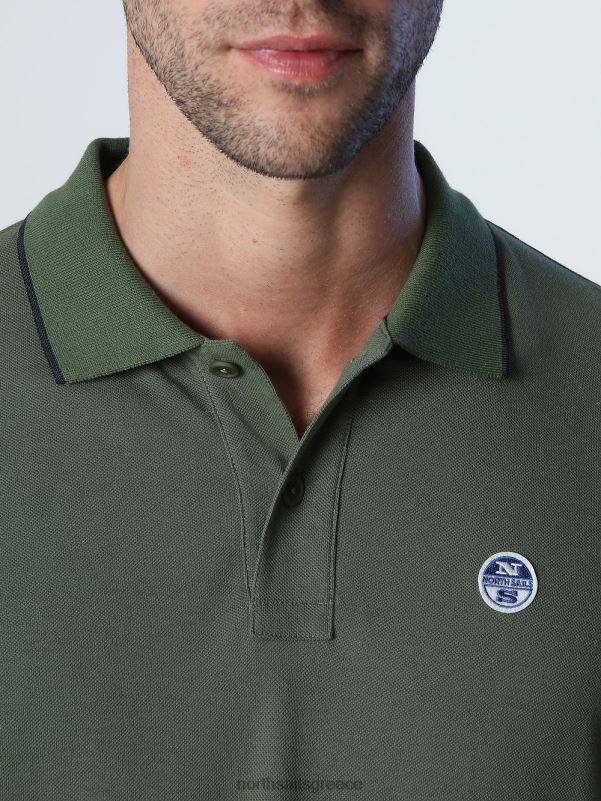 γρ North Sails άνδρες μακρυμάνικο μπλουζάκι πόλο μπρούτζινο πράσινο NZP81004 είδη ένδυσης