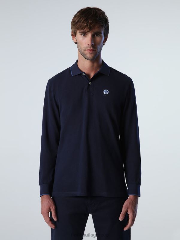 γρ North Sails άνδρες μακρυμάνικο μπλουζάκι πόλο ναυτικό μπλε NZP81006 είδη ένδυσης