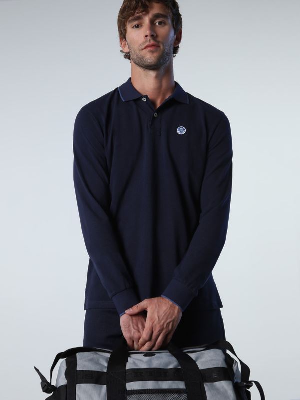 γρ North Sails άνδρες μακρυμάνικο μπλουζάκι πόλο ναυτικό μπλε NZP81006 είδη ένδυσης