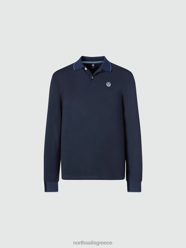 γρ North Sails άνδρες μακρυμάνικο μπλουζάκι πόλο ναυτικό μπλε NZP81006 είδη ένδυσης