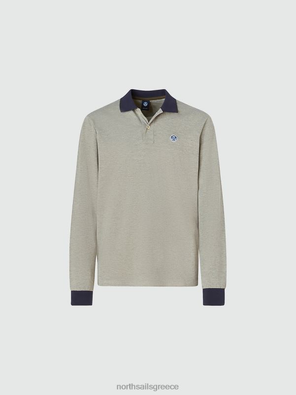 γρ North Sails άνδρες μακρυμάνικο μπλουζάκι πόλο μεσαίο γκρι μελανζέ NZP81007 είδη ένδυσης