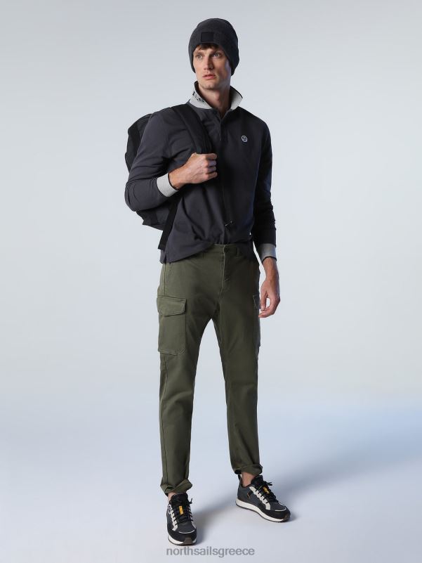 γρ North Sails άνδρες μακρυμάνικο μπλουζάκι πόλο ασφάλτος NZP81008 είδη ένδυσης