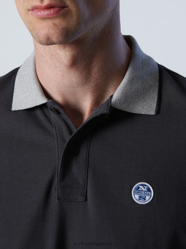 γρ North Sails άνδρες μακρυμάνικο μπλουζάκι πόλο ασφάλτος NZP81008 είδη ένδυσης