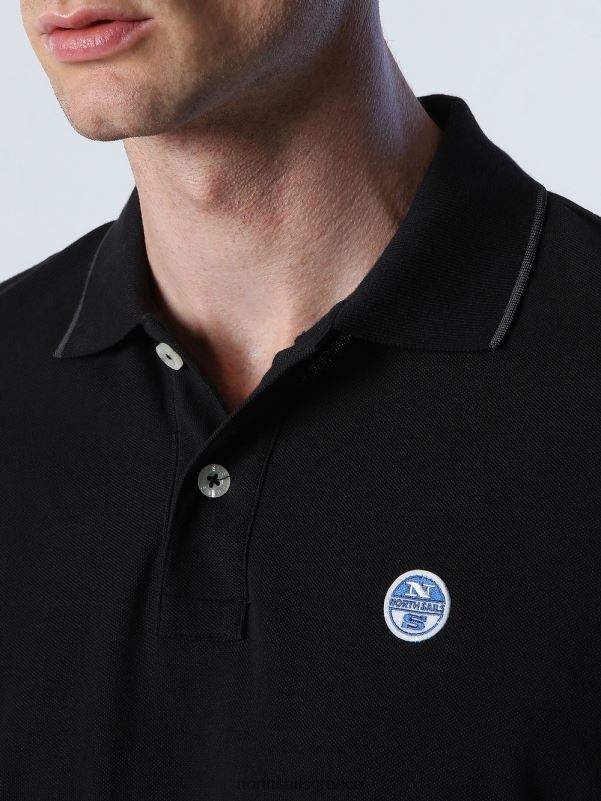 γρ North Sails άνδρες μακρυμάνικο μπλουζάκι πόλο μαύρος NZP81009 είδη ένδυσης