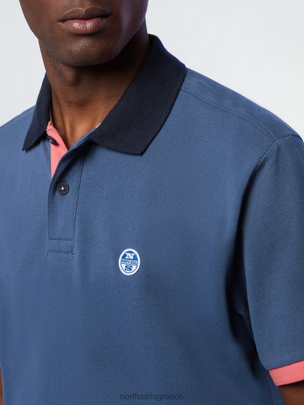 γρ North Sails άνδρες πουκάμισο πόλο από οργανικό βαμβάκι καινούργιο σκούρο τζιν NZP8100 είδη ένδυσης