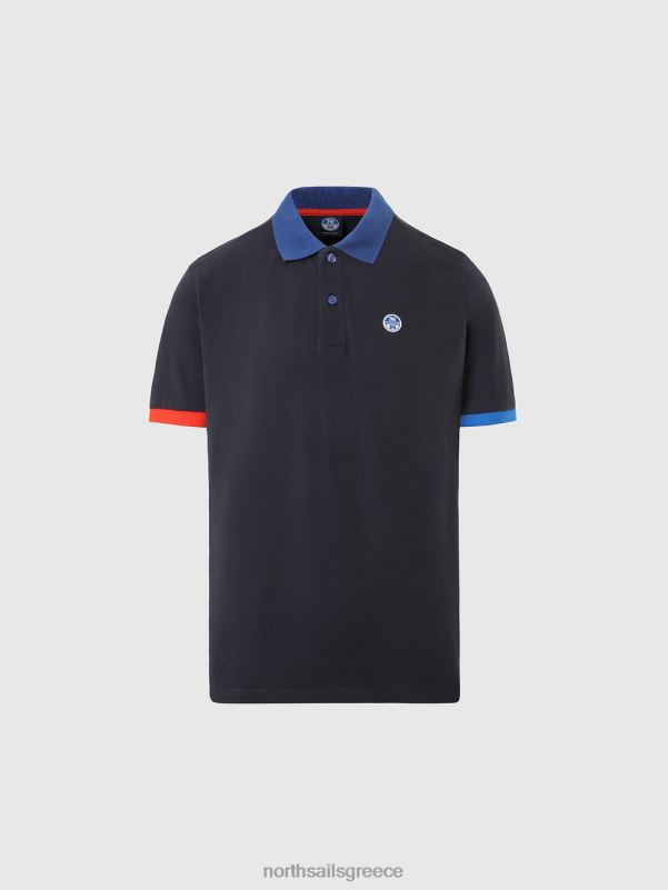 γρ North Sails άνδρες πουκάμισο πόλο από οργανικό βαμβάκι καινούργιο ναυτικό μπλε NZP8101 είδη ένδυσης