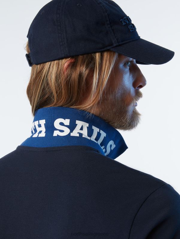 γρ North Sails άνδρες πουκάμισο πόλο από οργανικό βαμβάκι καινούργιο ναυτικό μπλε NZP8101 είδη ένδυσης