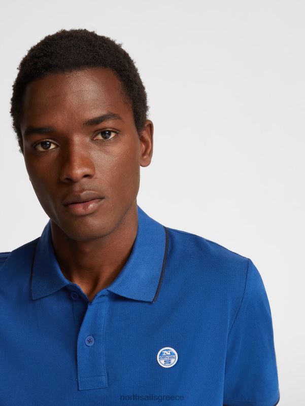 γρ North Sails άνδρες εμπριμέ μπλουζάκι πόλο μπλε του ωκεανού NZP81048 είδη ένδυσης