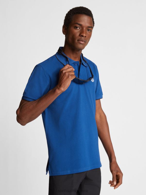 γρ North Sails άνδρες εμπριμέ μπλουζάκι πόλο μπλε του ωκεανού NZP81048 είδη ένδυσης
