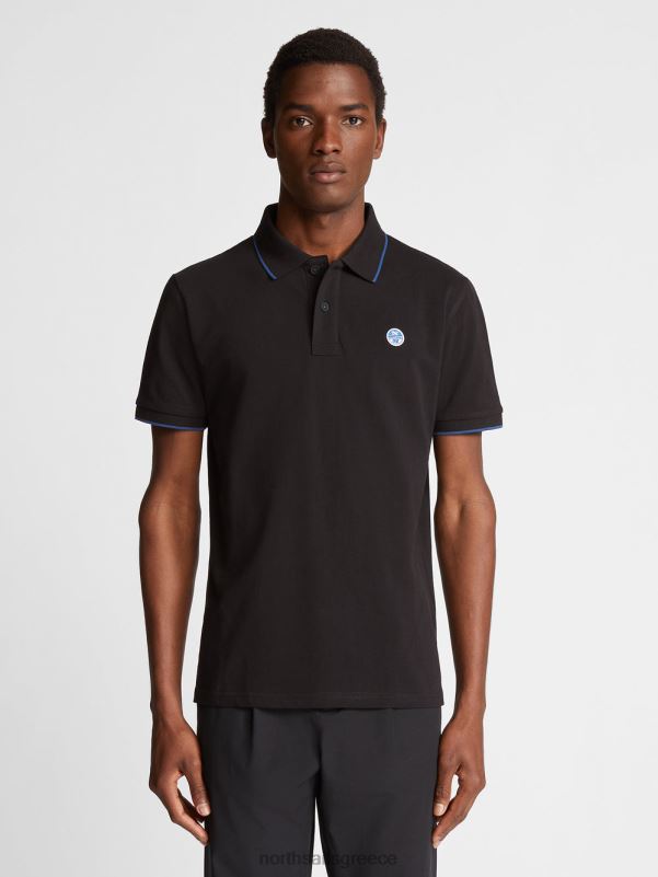 γρ North Sails άνδρες εμπριμέ μπλουζάκι πόλο μαύρος NZP81049 είδη ένδυσης