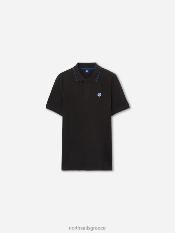 γρ North Sails άνδρες εμπριμέ μπλουζάκι πόλο μαύρος NZP81049 είδη ένδυσης
