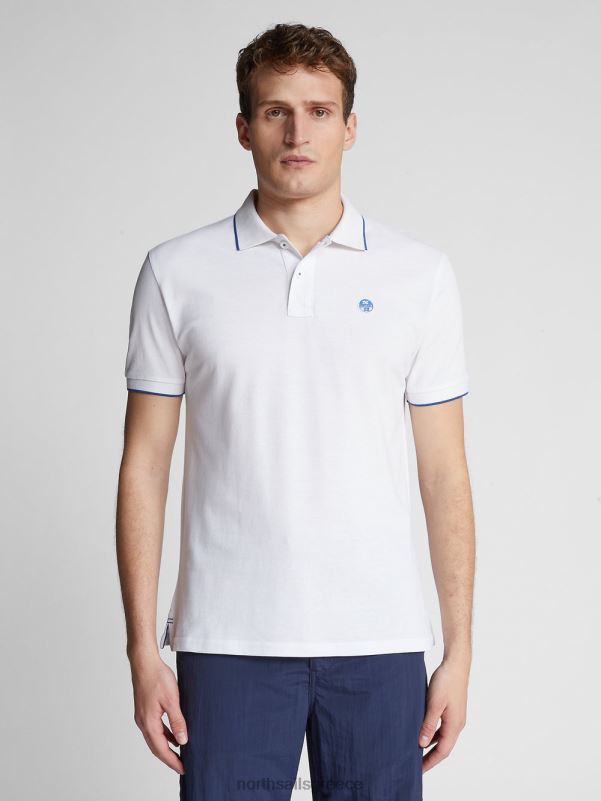 γρ North Sails άνδρες εμπριμέ μπλουζάκι πόλο άσπρο NZP81050 είδη ένδυσης