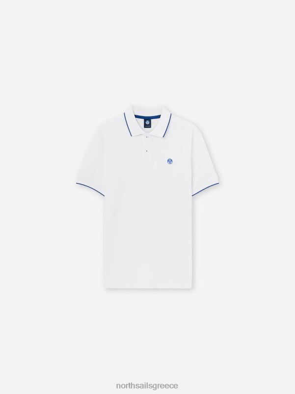γρ North Sails άνδρες εμπριμέ μπλουζάκι πόλο άσπρο NZP81050 είδη ένδυσης