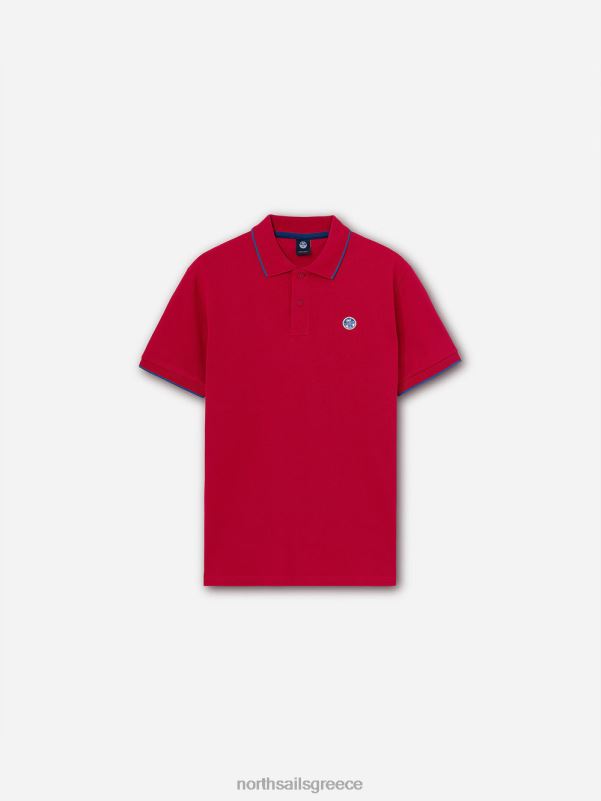 γρ North Sails άνδρες εμπριμέ μπλουζάκι πόλο περσικό κόκκινο NZP81051 είδη ένδυσης
