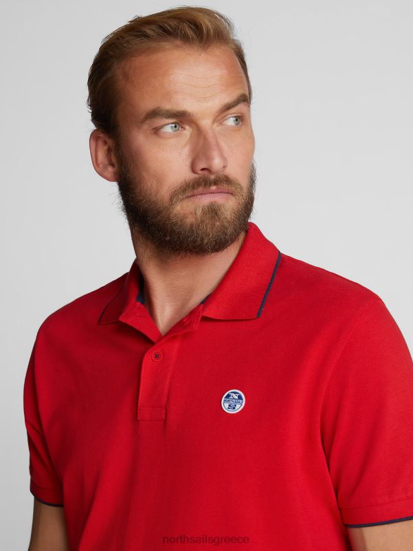 γρ North Sails άνδρες εμπριμέ μπλουζάκι πόλο το κόκκινο NZP81052 είδη ένδυσης
