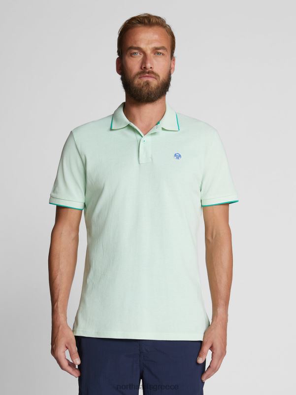 γρ North Sails άνδρες εμπριμέ μπλουζάκι πόλο θαλασσινό νερό NZP81056 είδη ένδυσης