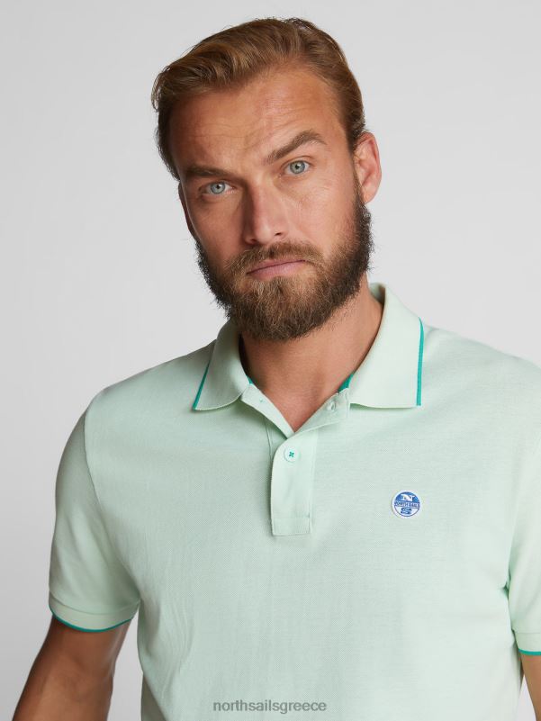 γρ North Sails άνδρες εμπριμέ μπλουζάκι πόλο θαλασσινό νερό NZP81056 είδη ένδυσης