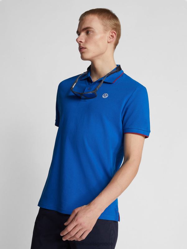 γρ North Sails άνδρες εμπριμέ μπλουζάκι πόλο αναπνευστήρας μπλε NZP81057 είδη ένδυσης