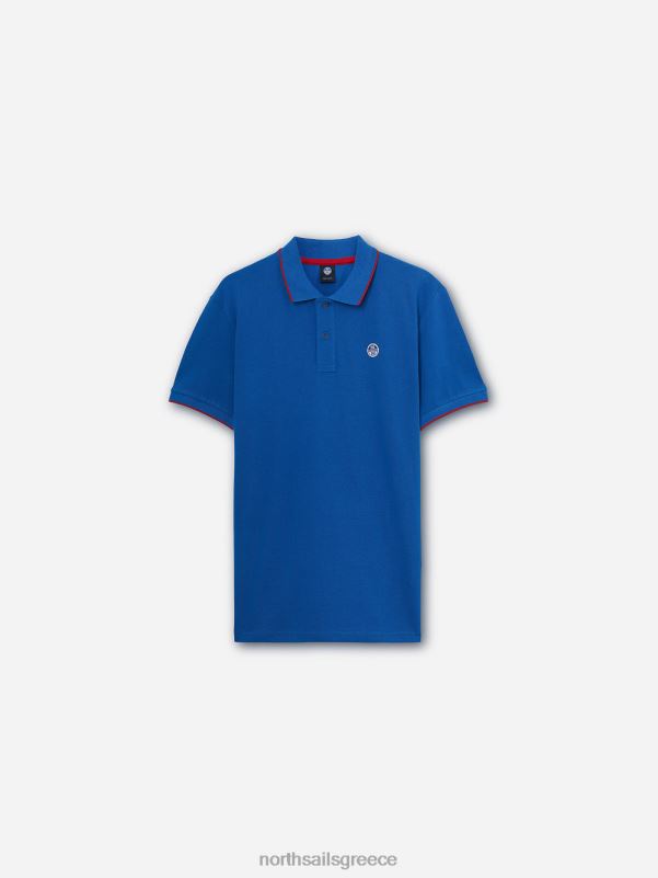 γρ North Sails άνδρες εμπριμέ μπλουζάκι πόλο αναπνευστήρας μπλε NZP81057 είδη ένδυσης