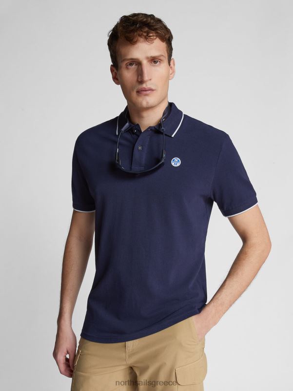 γρ North Sails άνδρες εμπριμέ μπλουζάκι πόλο ναυτικό μπλε NZP81058 είδη ένδυσης