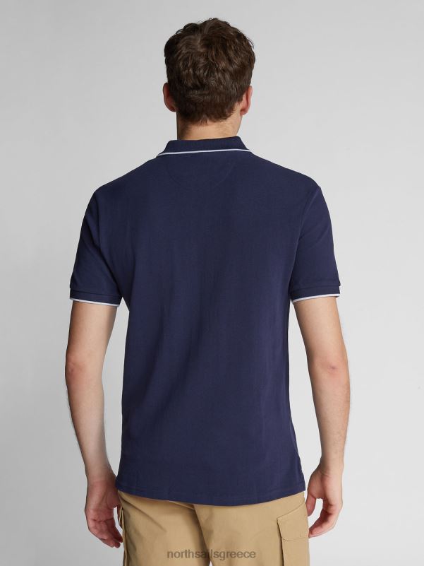 γρ North Sails άνδρες εμπριμέ μπλουζάκι πόλο ναυτικό μπλε NZP81058 είδη ένδυσης