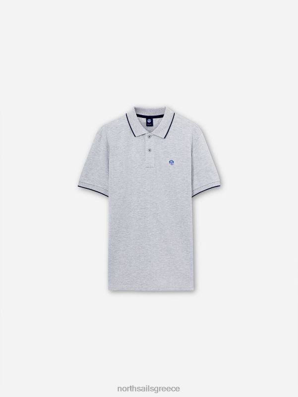 γρ North Sails άνδρες εμπριμέ μπλουζάκι πόλο γκρι μελανζέ NZP81059 είδη ένδυσης