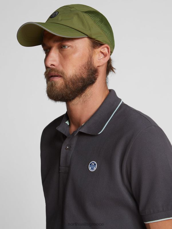γρ North Sails άνδρες εμπριμέ μπλουζάκι πόλο ασφάλτος NZP81060 είδη ένδυσης