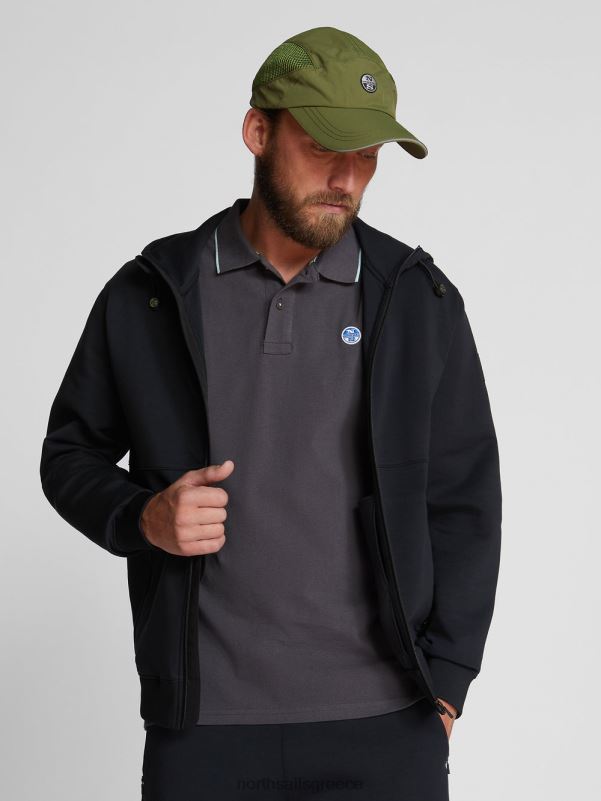 γρ North Sails άνδρες εμπριμέ μπλουζάκι πόλο ασφάλτος NZP81060 είδη ένδυσης
