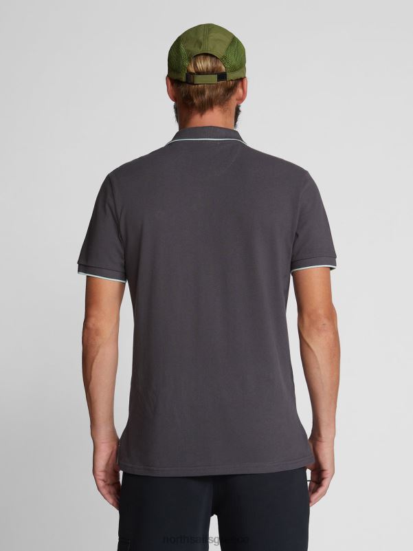 γρ North Sails άνδρες εμπριμέ μπλουζάκι πόλο ασφάλτος NZP81060 είδη ένδυσης