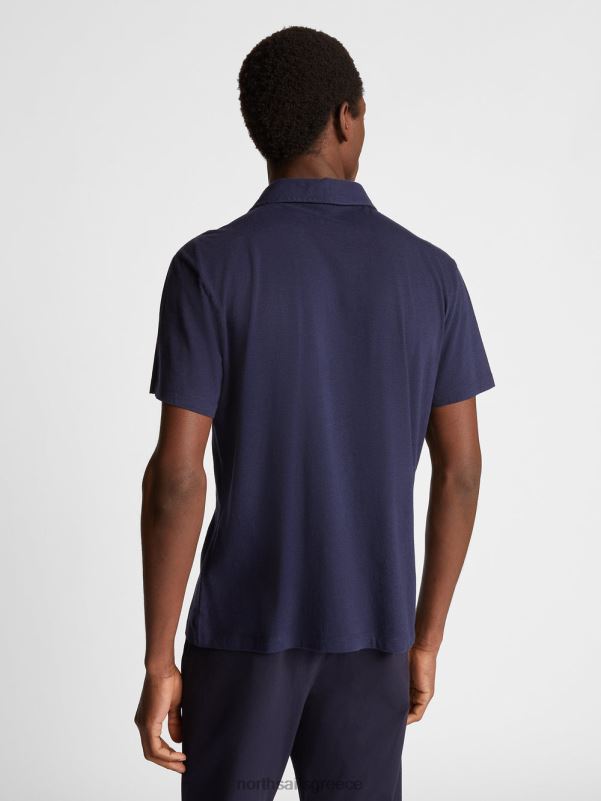 γρ North Sails άνδρες πουκάμισο πόλο από βαμβάκι και μπαμπού ναυτικό μπλε NZP81070 είδη ένδυσης