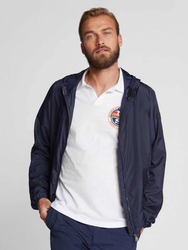 γρ North Sails άνδρες εμπριμέ μπλουζάκι πόλο άσπρο NZP81073 είδη ένδυσης