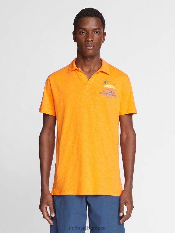 γρ North Sails άνδρες εμπριμέ μπλουζάκι πόλο ζωντανό πορτοκαλί NZP81074 είδη ένδυσης