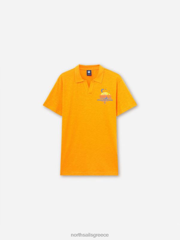 γρ North Sails άνδρες εμπριμέ μπλουζάκι πόλο ζωντανό πορτοκαλί NZP81074 είδη ένδυσης