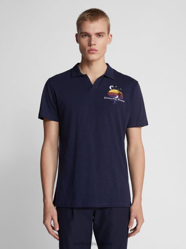 γρ North Sails άνδρες εμπριμέ μπλουζάκι πόλο ναυτικό μπλε NZP81076 είδη ένδυσης