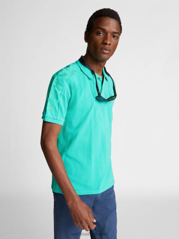 γρ North Sails άνδρες μπλουζάκι πόλο με πάνελ από ζέρσεϊ σμαράγδι NZP81077 είδη ένδυσης