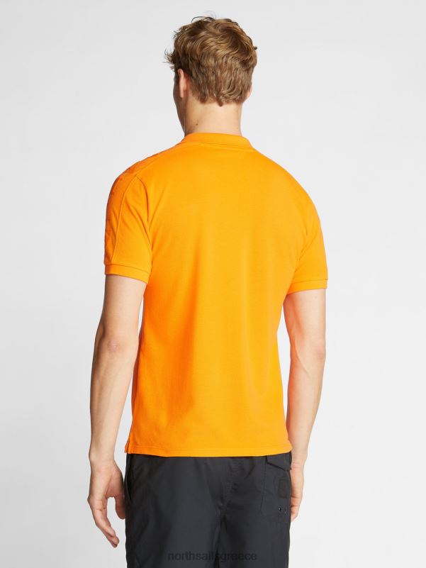 γρ North Sails άνδρες μπλουζάκι πόλο με πάνελ από ζέρσεϊ ζωντανό πορτοκαλί NZP81078 είδη ένδυσης