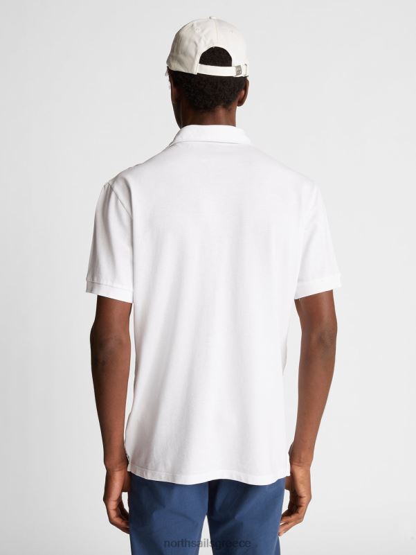 γρ North Sails άνδρες ελαφρύ πικέ πουκάμισο πόλο άσπρο NZP81105 είδη ένδυσης