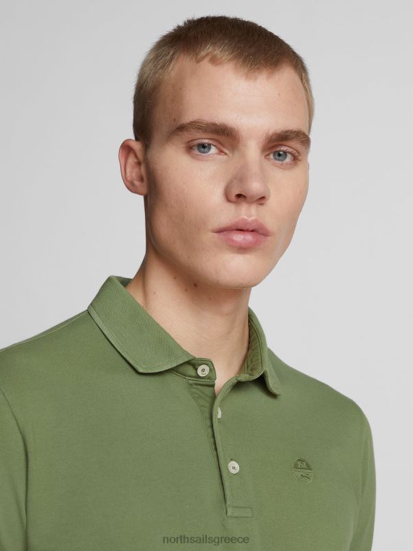 γρ North Sails άνδρες ελαφρύ πικέ πουκάμισο πόλο λαδί NZP81106 είδη ένδυσης