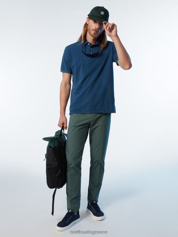 γρ North Sails άνδρες πουκάμισο πόλο από οργανικό βαμβάκι καινούργιο σκούρο τζιν NZP8110 είδη ένδυσης