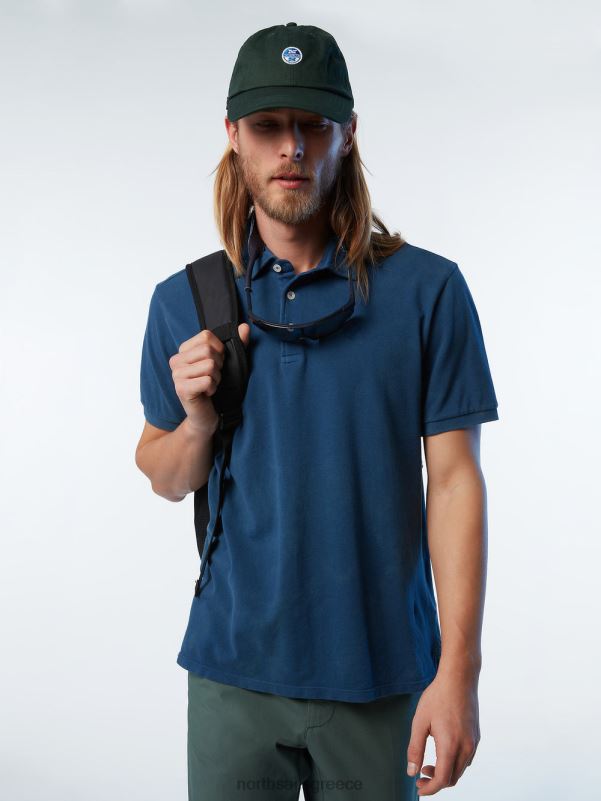 γρ North Sails άνδρες πουκάμισο πόλο από οργανικό βαμβάκι καινούργιο σκούρο τζιν NZP8110 είδη ένδυσης