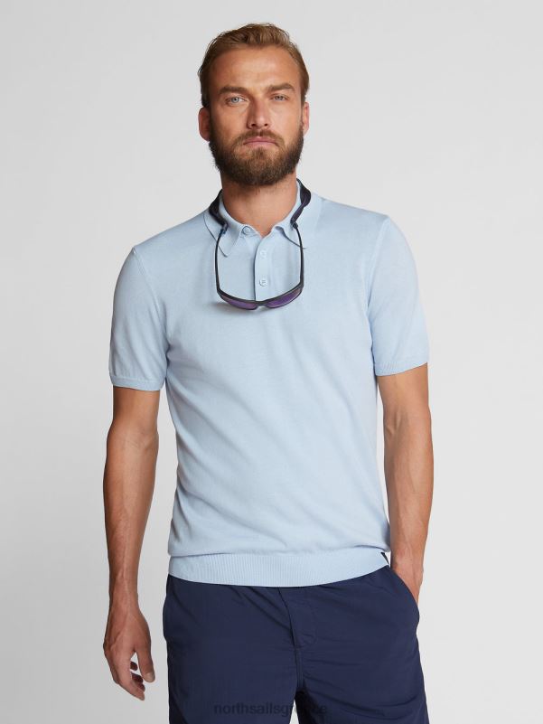 γρ North Sails άνδρες πουκάμισο πόλο από οργανικό βαμβάκι δροσερό μπλε NZP81115 είδη ένδυσης