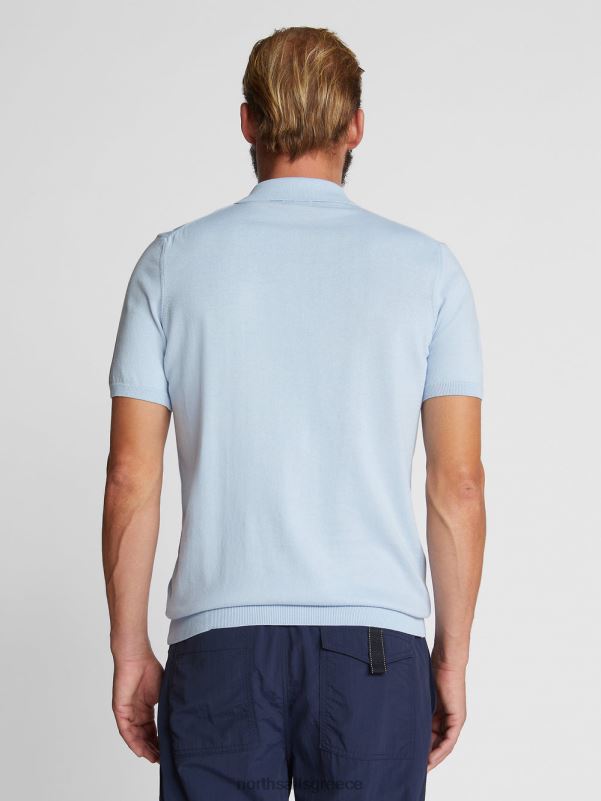γρ North Sails άνδρες πουκάμισο πόλο από οργανικό βαμβάκι δροσερό μπλε NZP81115 είδη ένδυσης