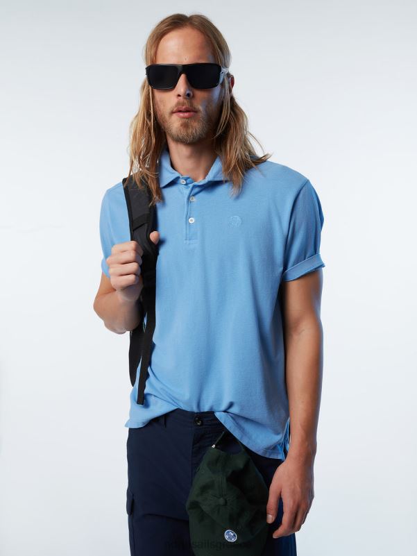 γρ North Sails άνδρες πουκάμισο πόλο από οργανικό βαμβάκι καινούργιο γαλάζιο του αραβοσίτου NZP8112 είδη ένδυσης