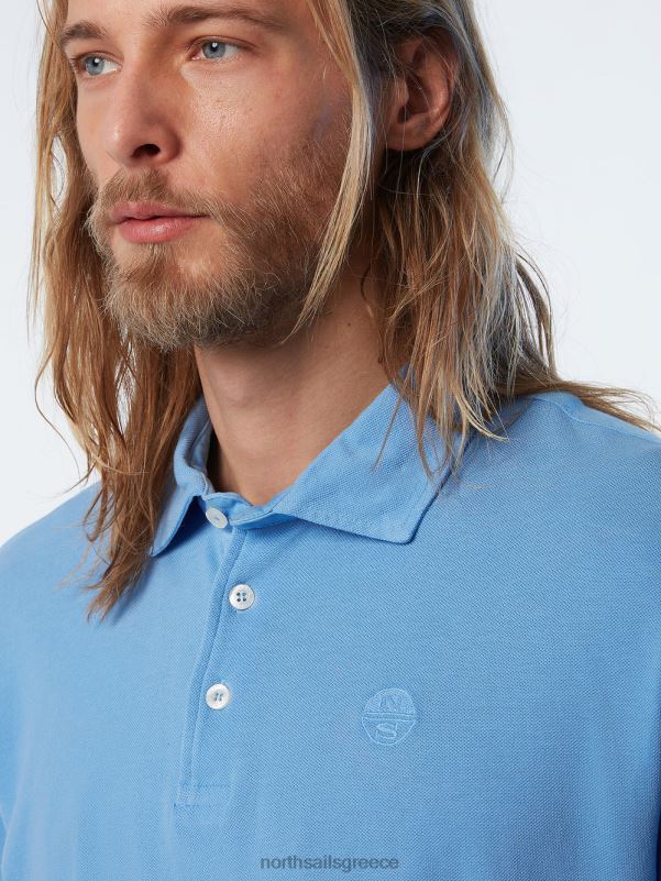 γρ North Sails άνδρες πουκάμισο πόλο από οργανικό βαμβάκι καινούργιο γαλάζιο του αραβοσίτου NZP8112 είδη ένδυσης